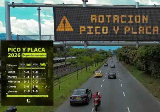 Así quedó la rotación de pico y placa en Medellín para el segundo semestre de 2026. Foto: Manuel Saldarriaga.