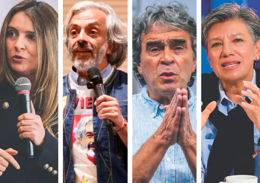 De izquierda a derecha: Paloma Valencia, Juan Daniel Oviedo, Sergio Fajardo y Claudia López. FOTO CORTESÍA