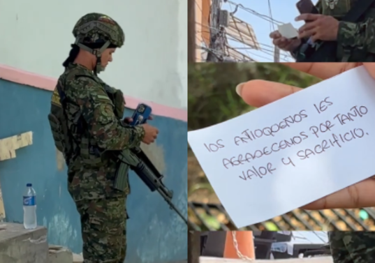 Varios uniformados, al ver el mensaje, se alegraron y algunos incluso lo guardaron. Imagen: Captura de video. 