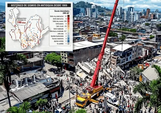 En Antioquia hay 198 fallas geológicas y se han registrado 396 sismos desde 1869. Foto: EL COLOMBIANO.