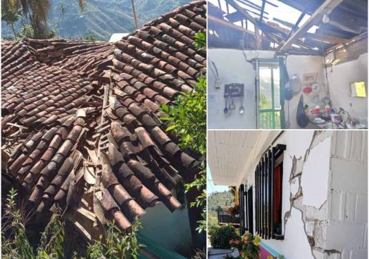 Techos parcialmente colapsados y muros agrietados hacen parte del panorama en más de 800 casas en Antioquia. FOTOS: Cortesía