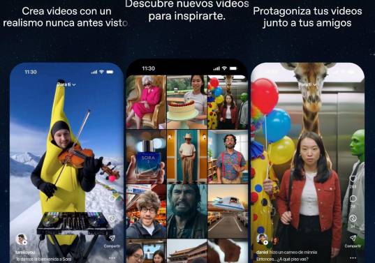 Sora permite generar y remixar videos a partir de texto, incorporando marcas de agua visibles e invisibles que certifican su origen en inteligencia artificial. FOTO cortesía