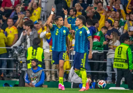 El futbolista antioqueño Daniel Muñoz anotó el primer gol del seleccionado nacional en el Mundial. Suma 4 anotaciones con el equipo cafetero. Foto: Juan Antonio Sánchez