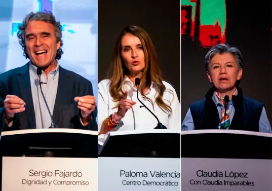 Claudia López fue senadora y alcaldesa de Bogotá; Sergio Fajardo, alcalde de Medellín y gobernador de Antioquia y Paloma Valencia es senadora del Centro Democrático. FOTO: Julio Herrera.
