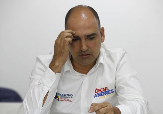 Óscar Andrés Pérez, exalcalde de Bello condenado por los delitos de contrato sin cumplimiento de los requisitos legales y peculado por apropiación. Imagen tomada durante una entrevista realizada en 2019. FOTO: Manuel Saldarriaga Quintero