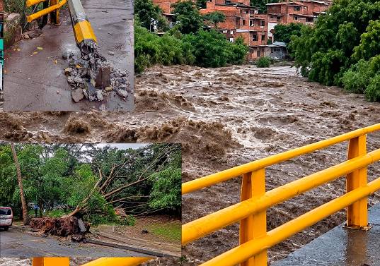 El aguacero estuvo acompañado de una fuerte ventisca y rayos sonoros. FOTO: EL COLOMBIANO