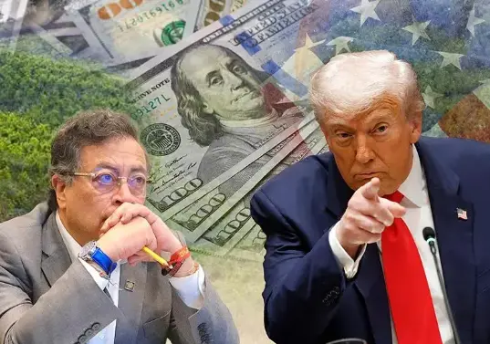 Gustavo Petro y Donald Trump vienen aumentando la tensión diplomática entre ambos países durante los últimos días, ahora más con la inclusión del colombiano en la lista Clinton. FOTO: Getty y Presidencia de la República