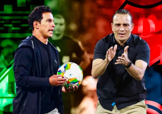 Diego Arias técnico de Atlético Nacional y Alejandro Restrepo entrenador del DIM retoman los entrenamientos con sus clubes con miras a lo que será el 2026 con retos nacionales e internacionales. FOTO MANUEL SALDARRIAGA