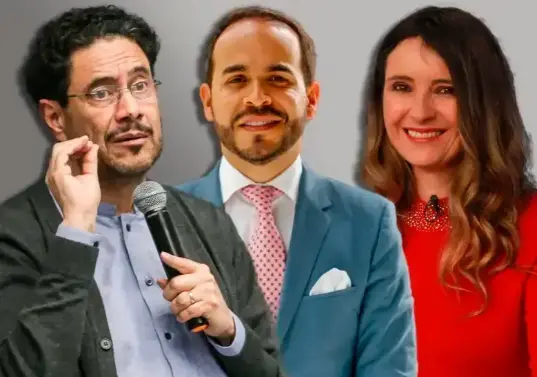 Los candidatos presidenciales que han punteado en las encuestas: Iván Cepeda, Abelardo de la Espriella y Paloma Valencia. FOTO EL COLOMBIANO