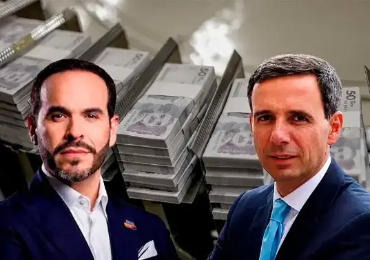 El presidente, Abelardo de la Espriella, y el ministro de Hacienda, Miguel Gómez, enfrentan el reto de ajustar el Presupuesto General de la Nación de 2027. FOTO: Colprensa.