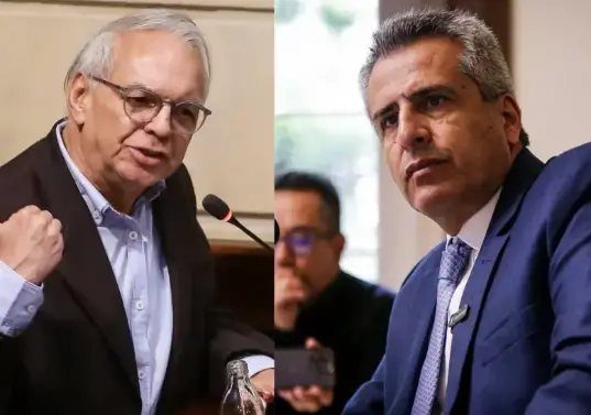 Ricardo Bonilla y Luis Fernando Velasco deberán responder por los delitos de concierto para delinquir agravado, cohecho e interés indebido en la celebración de contratos imputados por la Fiscalía. Ellos aseguran ser inocentes. FOTOS: COLPRENSA