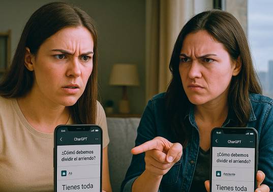 Cada vez más personas consultan estas apps en busca de apoyo emocional o resolver disputas, sin saber que estos modelos están diseñados para complacer más que para confrontar. FOTO generada con IA