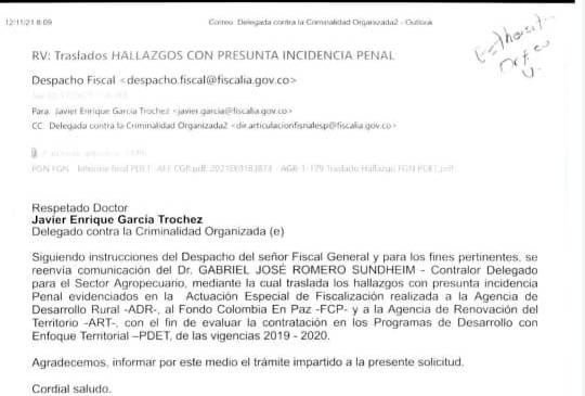 El dosier llegó a la Delegada de Criminalidd Organizada.