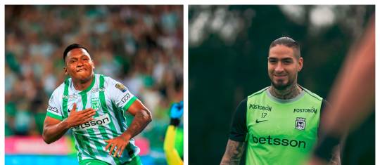 Alfredo Morelos y Chicho Arango podrían conformar una dupla letal para Nacional. FOTOS CAMILO SUÁREZ Y NACIONAL