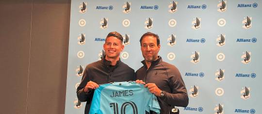 James Rodríguez durante su presentación con el Minnesota United. FOTO MINNESOTA UNITED