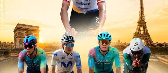 Egan Bernal, Hárold Tejada, Éiner Rubio, Sergio Higuita y Fernando Gaviria, las cartas de Colombia en el Tour de Francia-2026. FOTOS: GETTY