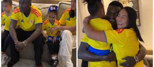 Kevin Viveros y su familia festejando su convocatoria a la selección Colombia. FOTO: Captura de vídeo