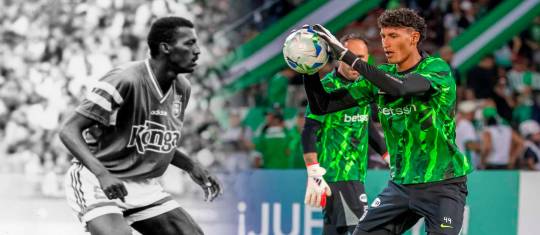 Kevin y Edgar Cataño, uno de los casos de padre e hijo en Atlético Nacional. FOTOS CAMILO SUÁREZ Y CORTESÍA