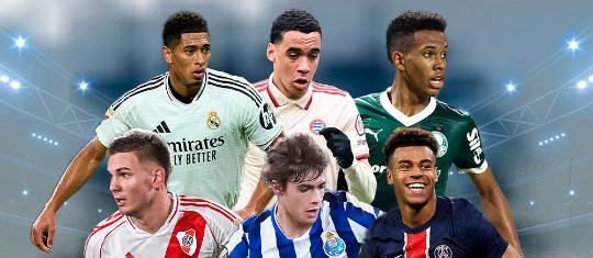 Jude Bellingham (Real Madrid), Jamal Musiala (Bayern Múnich), Estêvão (Palmeiras), Franco Mastantuono (River Plate), Rodrigo Mora (Oporto) y Désiré Doué (PSG) aseguran espectáculo. FOTOS GETTY