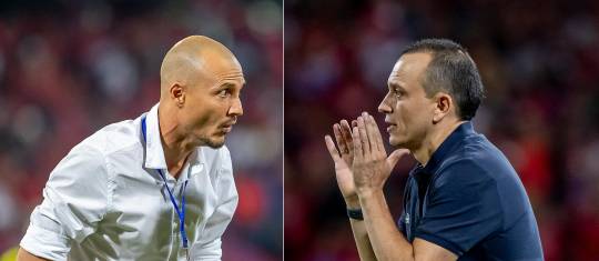 Los entrenadores antioqueños David González y Alejandro Restrepo son considerados como unos de los mejores representantes de la “nueva era” de técnicos en el país. Foto: Juan Antonio Sánchez
