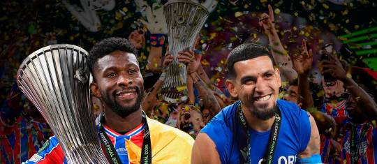 Jéfferson Lerma y Daniel Muñoz, campeones de la Conference League de Europa. FOTO GETTY