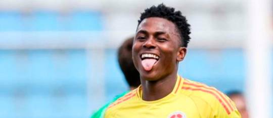 Néiser Villarreal marcó triplete ante España en el duelo por cuartos de final del Mundial Sub 20. FOTO CORTESÍA FCF 