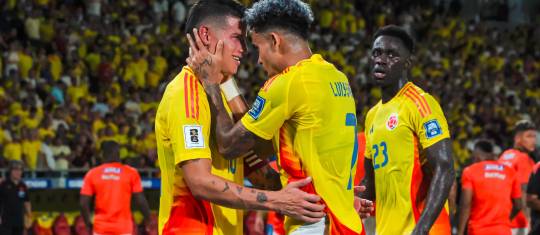 James Rodríguez, Luis Díaz y Dávinson Sánchez, tres bastiones en el equipo que orienta el argentino Néstor Lorenzo. FOTO getty