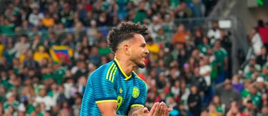 El festejo de Luis Suárez tras marcar el gol de Colombia ante México. FOTO FCF