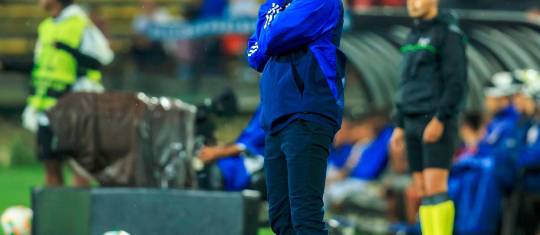 DIM cayó en su visita al Bucaramanga por la fecha 18 de la Liga Betplay-1. El técnico Alejandro Restrepo deberá ajustar el equipo para los tres partidos restantes. FOTO CAMILO SUÁREZ
