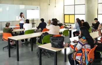 Imagen de referencia de una clase universitaria. FOTO: Cortesía Alcaldía de Medellín