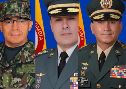 El Ejército llamó a calificar servicios a los generales Ricardo Roque, Luis Fernando Salgado y Jorge Ricardo Hernández. Fotos: cortesía