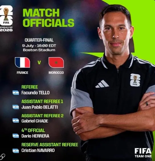 Nueva polémica en el Mundial: todos los árbitros del partido de Francia contra Marruecos serán argentinos 