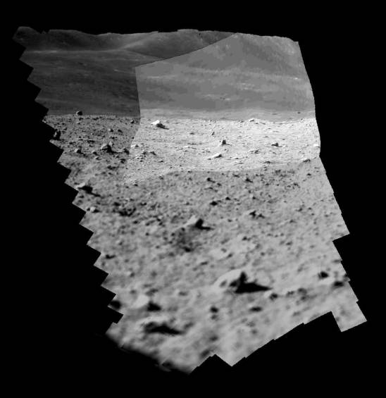 Imagen de la superficie lunar tomada por Slim. Foto: Jaxa