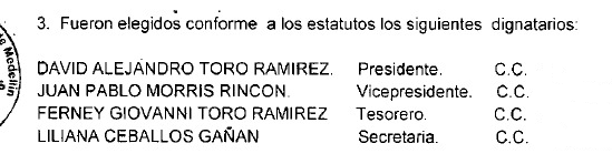 Según el expediente de FIPU, el Congresista Toro fue presidente de FIPU ESAL que publicó su libro con los presuntos logros académicos.