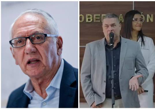 El ministro de salud Guillermo Alfonso Jaramillo (izquierda) le respondió al gerente del Hospital San Rafael Luis Fernando Arroyave (derecha) sobre la crisis de esa institución. FOTO: Colprensa y Cortesía Gobernación 
