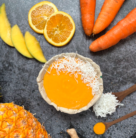 Ingredientes como la piña, el mango maduro, la zanahoria y la naranja son provechosos para la salud del cerebro. FOTO Cortesía