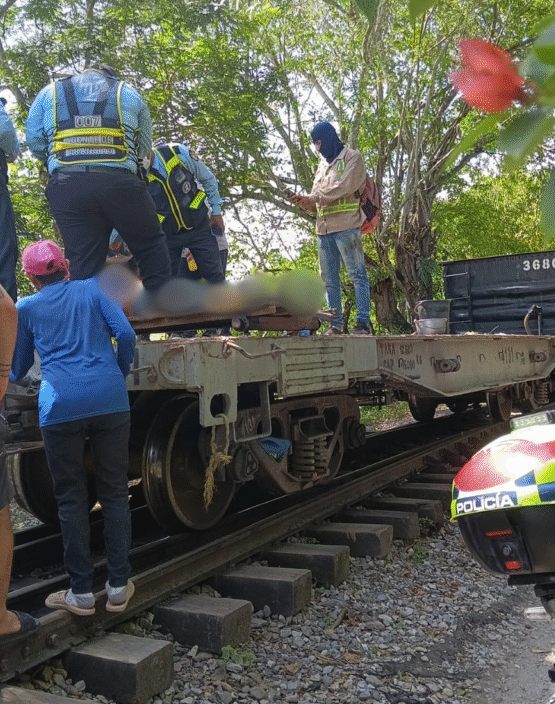 El accidente ocurrió en la línea férrea de los sectores rurales de Puerto Triunfo. Foto: cortesía.