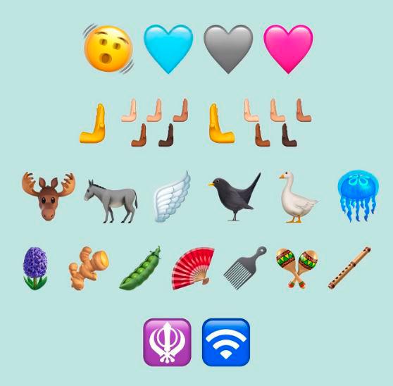 Algunos de los nuevos emojis que vienen en iOS 16.4. FOTO Cortesía