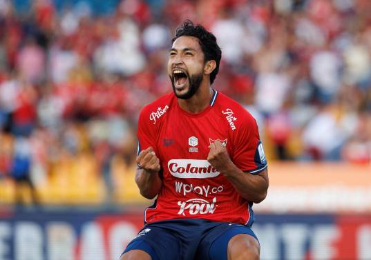 Jeison Medina, delantero del Medellín. Este martes tendrá una nueva oportunidad de festejar. FOTO CAMILO SUÁREZ