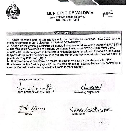 Hubo acuerdos para desbloquear la vía a la Costa en Valdivia