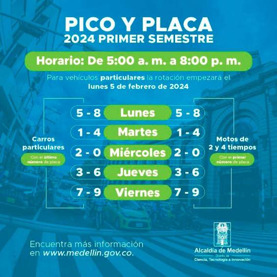 Que no lo cojan “fuera de lugar” con el pico y placa: este viernes aplica para el 7 y 9 en el área metropolitana