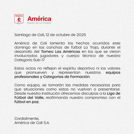 Violenta agresión a árbitro en Colombia: jugadores y técnicos del América Sub-17 golpearon al juez; ya hay pronunciamientos