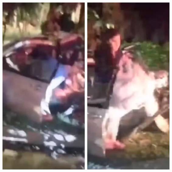 El video muestra claramente cuando la mujer entra al vehículo, extrae un paquete y se pierde entre la gente. IMAGEN TOMADA DE VIDEO