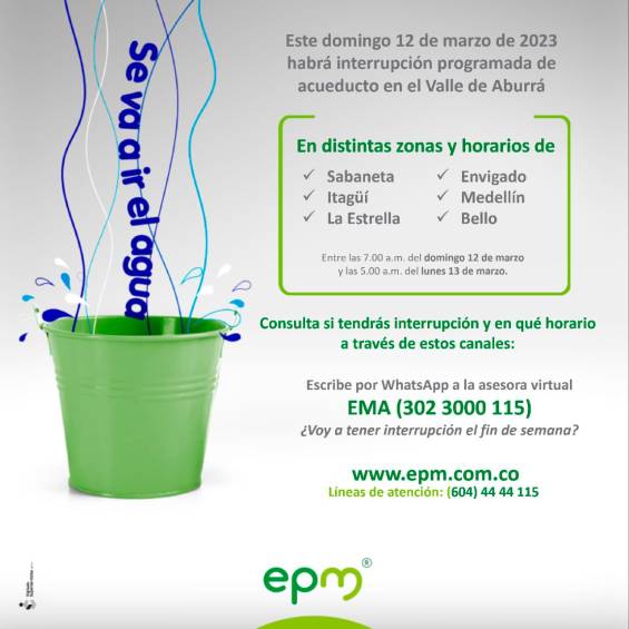 Un millón de personas se queda sin agua este domingo en Medellín y el Valle de Aburrá: siga estas recomendaciones