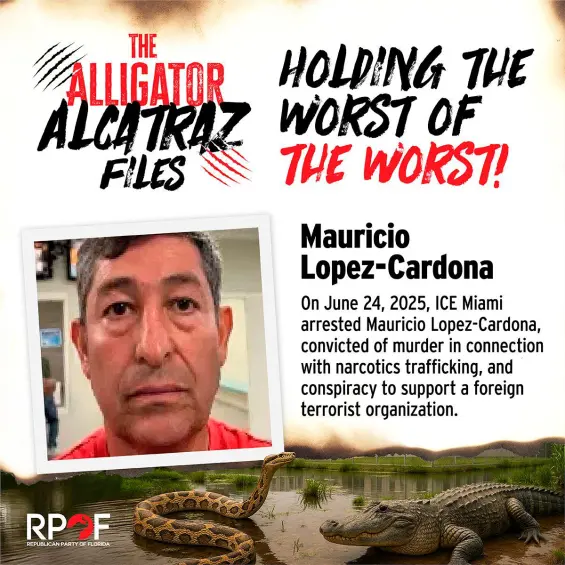 Este es el poster sobre alias Yiyo que publicó la oficina en Florida del Partido Republicano, en la red social X. FOTO: Cortesía @FloridaGOP