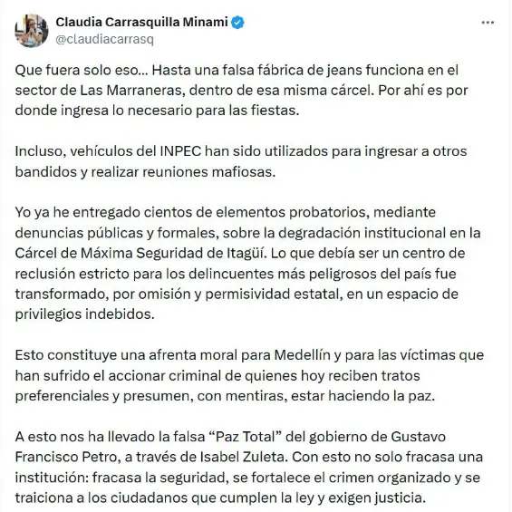 El derroche y los lujos que tendrían en prisión los cabecillas que Petro llevó al “tarimazo” en La Alpujarra de Medellín