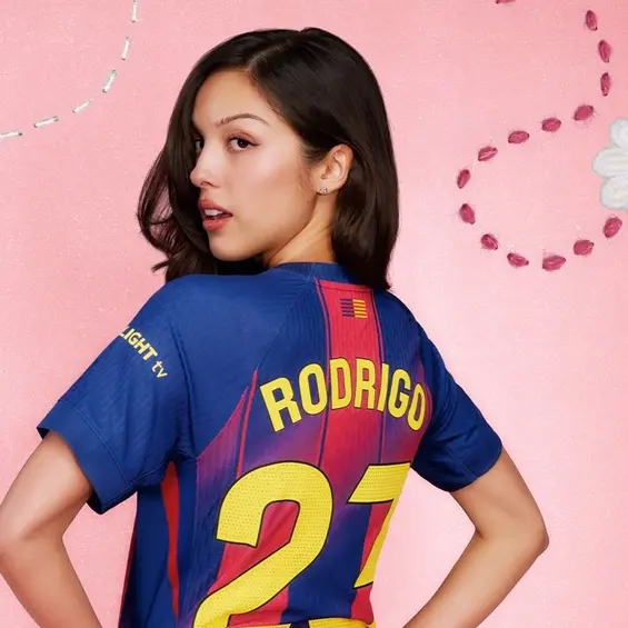 Olivia Rodrigo estará en la camiseta del FC Barcelona. Foto: redes sociales