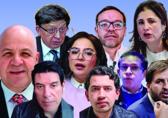 De izquierda a derecha: Benjamín Ortiz, Jorge Enrique Ibánez, Mauricio Gaona, Jennifer Pedraza, Daniel Briceño, Diego Gil, Denis Silva, Iris Marín y Andrés Forero. Foto: Cortesía. 