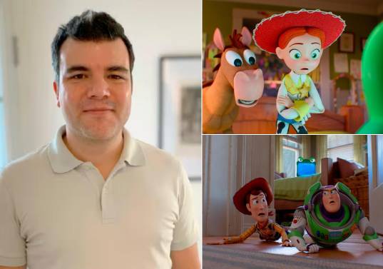 Carlos León hizo parte del equipo de iluminación de la película Toy Story 5, de estreno en cines esta semana. FOTOS Cortesía
