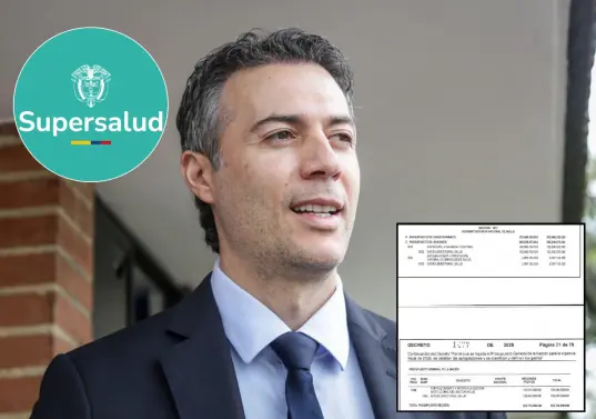 Daniel Quintero pasaría a manejar más de 562 mil millones de pesos pese a estar investigado por corrupción. Fotos: Colprensa, Suipersalud y captura Decreto 1477 de 2025